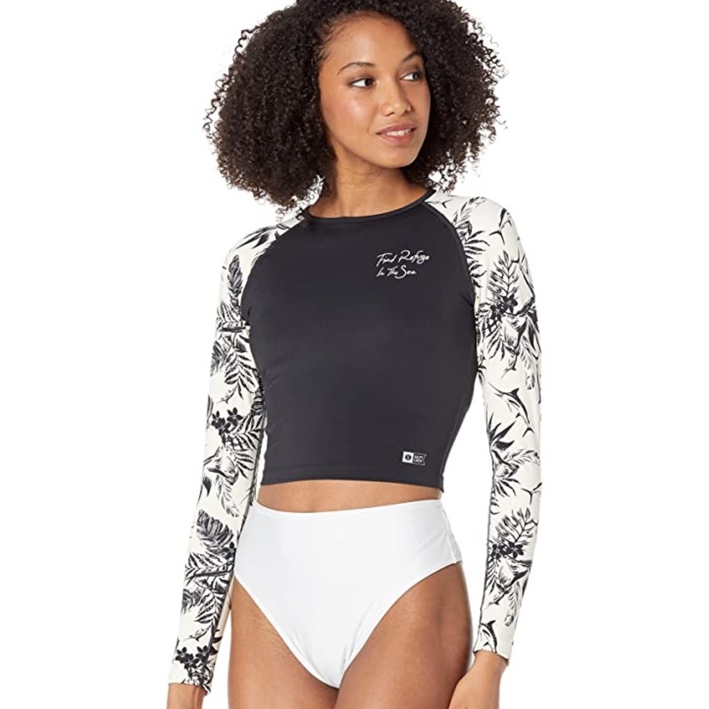 Salty Crew Find Refuge Rashguard Bikini Swimsuit TOP